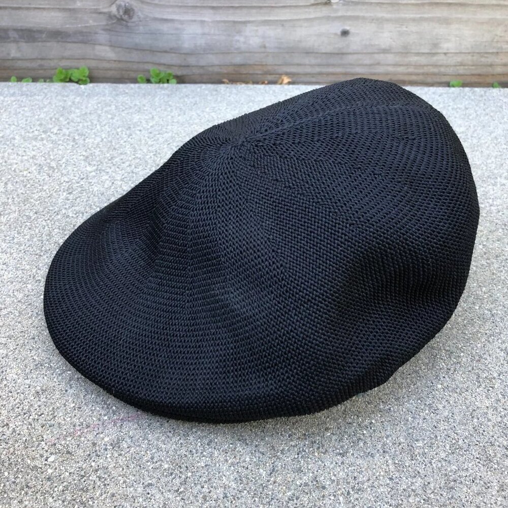 Gatsby Newsboy Cabbie Hat Men's Knit Nylon Cap Black 58cm Lightweight Breathable